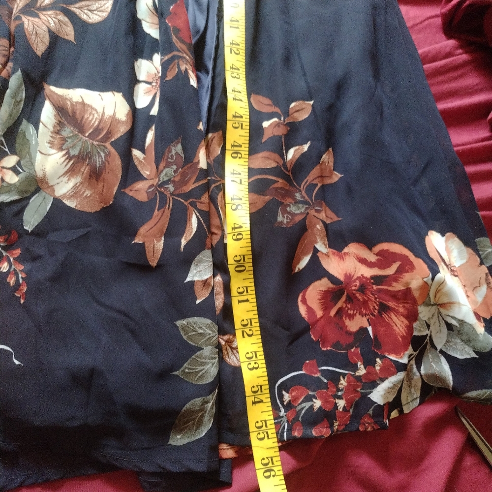Midnight Mood Navy Blue Floral Print Tiered Maxi Dress Size XS - Picture 11 of 11